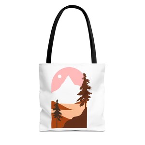 Mountain Sunset Tote Bag - Eco-Friendly Shopping Bag, Travel Bag, Beach Bag, Nature Lover Gift, Outdoor Adventure