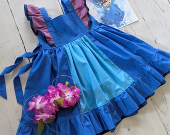 Girls Stitch Inspired Twirl Dress, Size 3, Little Blue Alien