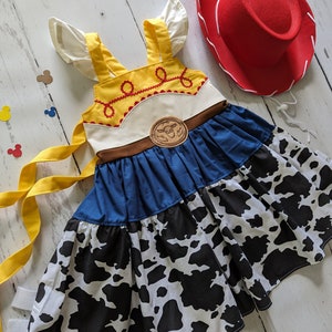 Girls Jessie Cowgirl Twirl Dress, Jessie Dress inspired by Toy Story 2, Everyday princess dress up, sizes 12/18m, 2T-8 girls