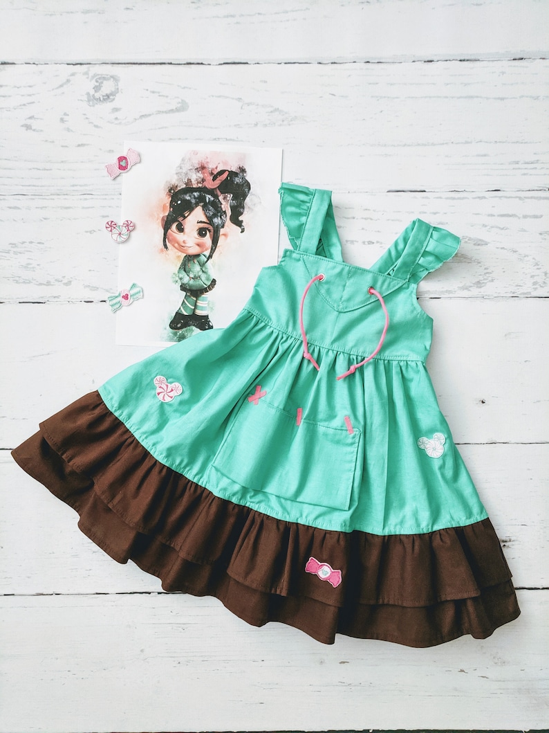 Girls Vanellope Twirl Dress Vanellope Von Schweetz inspired image 0