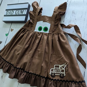 Girls Cars Themed Twirl Dress, Tow Mater Dress inspired by Cars, Everyday Princess Dress up, sizes 12/18m, 2T-8 girls