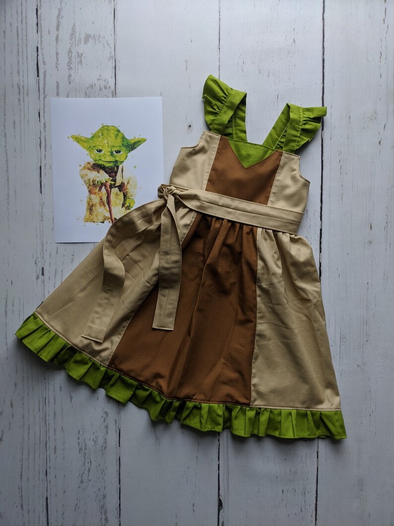 Yoda Inspired Twirl Dress Everyday Princess Yoda Dress Etsy