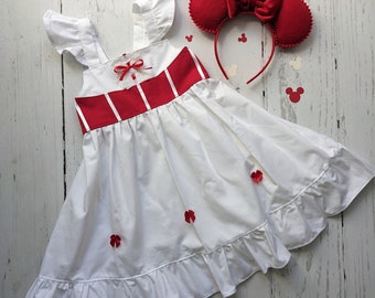 Mary Poppins Jolly Holiday Dress, Girls White Dress inspired by Mary Poppins , Everyday princess dress up, sizes 12/18m, 2T-8 girls