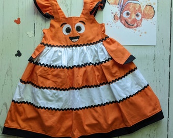 Girls Nemo Twirl Dress, Nemo inspired dress, Everyday Princess Nemo dress, sizes 2T-8girls