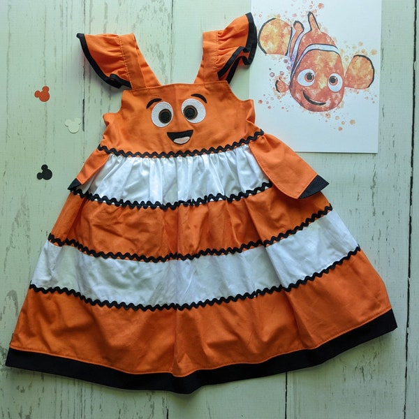 Girls Nemo Twirl Dress, Nemo inspired dress, Everyday Princess Nemo dress, sizes 2T-8girls