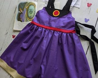 Girls Evil Queen Twirl Dress, Evil Queen inspired dress from the classic movie Snow White, Villain dress,  sizes 12/18m, 2T-8 girls