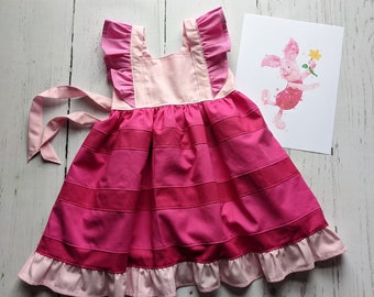 Girls Piglet Twirl dress, Piglet dress inspired by Pooh and Friends, Everyday Princess dress up sizes 12/18m, 2T-8girls