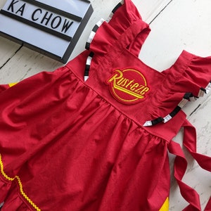 Girls Cars Themed Twirl Dress, Lightning McQueen Dress inspired by Cars, Everyday Princess Dress up, sizes 12/18m, 2T-8 girls