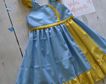 Ready to ship, Girls Votes For Women Twirl Dress, Mrs Banks dress inspired by Mary Poppins, Sister Suffragette dress, size 4T