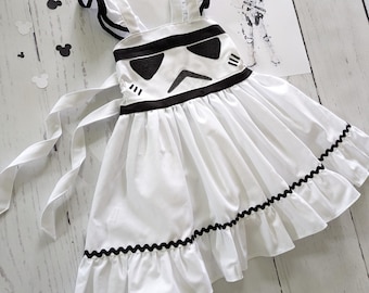 Vestido de soldado de asalto para niñas, disfraz de princesa inspirado en Star Wars, hecho a mano, tallas 12/18 m-8