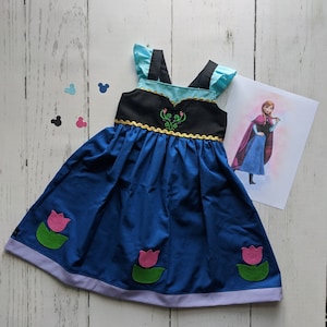 Frozen Anna Dress, Everyday Princess Anna&#39;s Blue Mountain Dress inspired by Frozen Princess Anna in sizes 12m/18m, 2T-8 girls