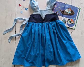 Vestido inspirado en la Tierra de Ariel, disfraz de princesa para todos los días, hecho a mano, tallas 12/18 m-8