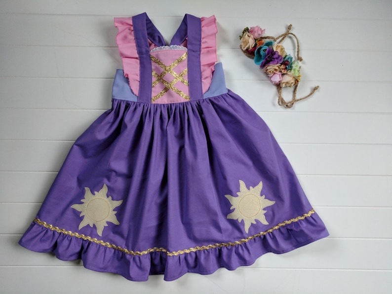 Girls Rapunzel Golden Sun Twirl Dress Everyday Princess image 0