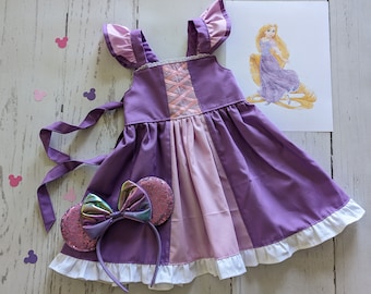 Girls Rapunzel Twirl Dress, Everyday Princess Rapunzel Purple Dress inspired by Tangled, sizes 12/18m, 2T-8 girls