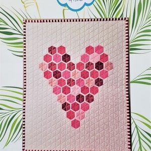 Hexie Quilt as You Go Heart Pattern - Download