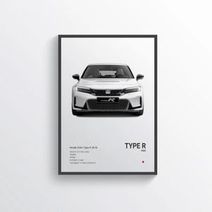 Honda Civic Type R 2022 | Autoposter | Digitaler Download | Druckbare Wandkunst | Geschenkidee für Männer | Individueller Autodruck | Inneneinrichtung