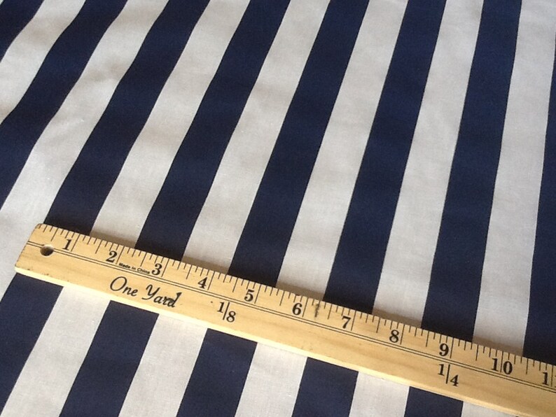 Navy Blue / White Stripes Cotton Fabric One Yard x60 | Etsy
