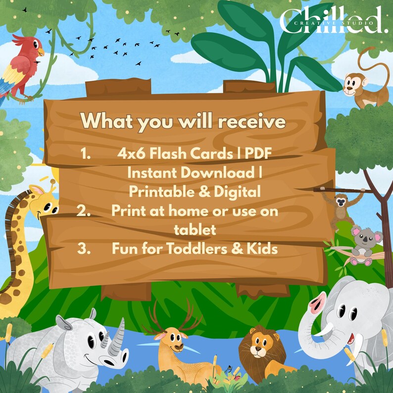 Animal Alphabet Flash Cards: Printable Learning Cards (PDF) | Instant ...