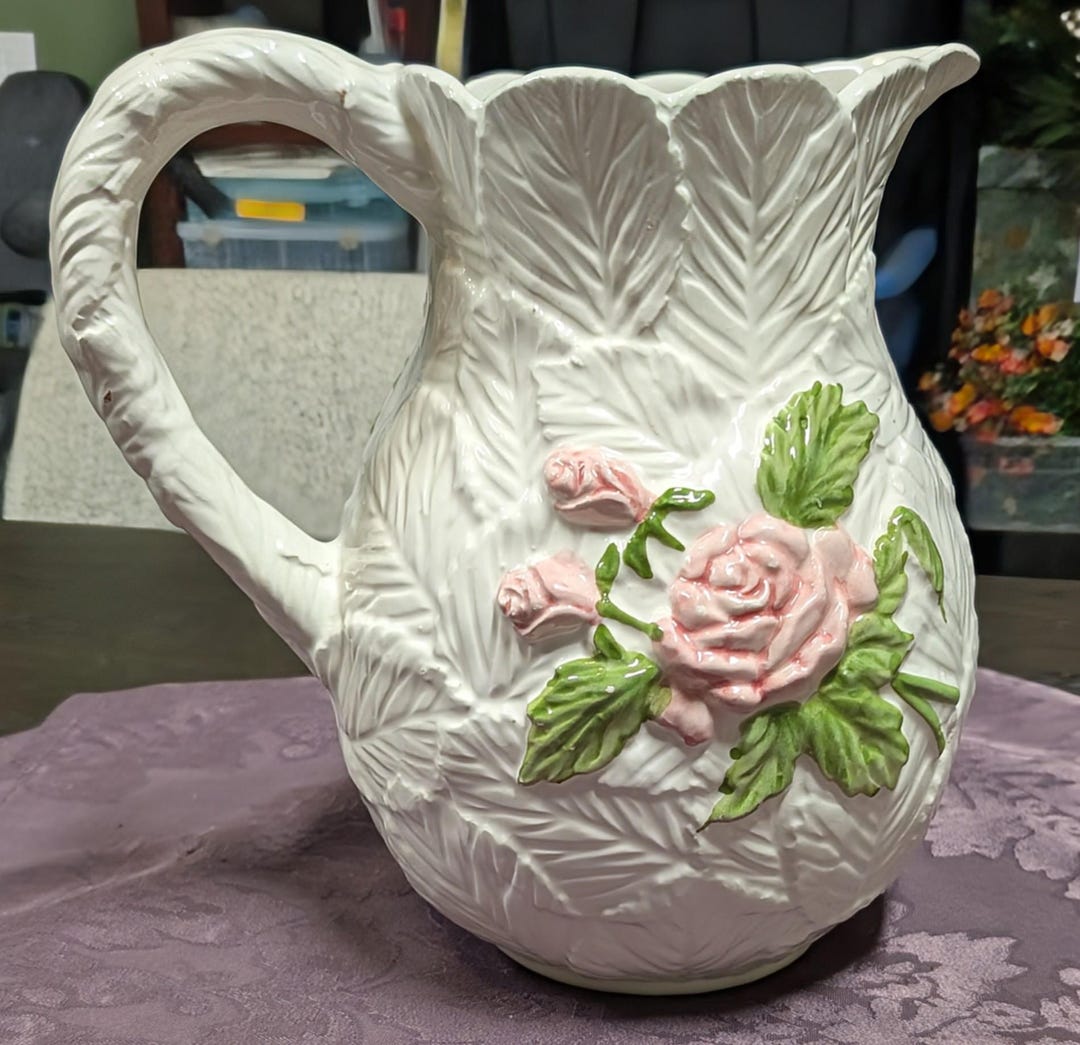 花柄陶器ピッチャー 花柄陶器ピッチャー - Etsy 日本