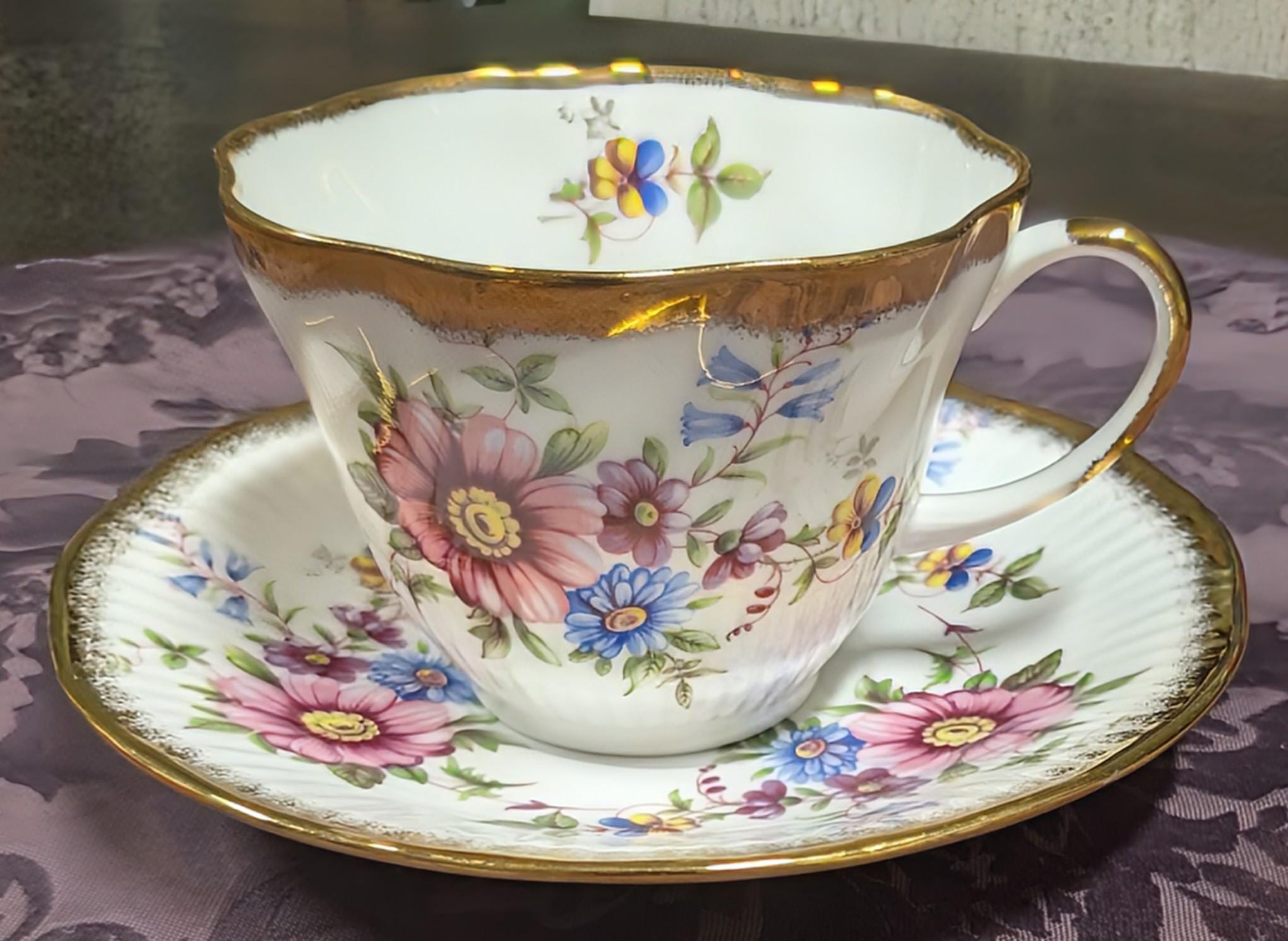 希少 ライヒェンバッハ 金彩スミレ柄 ハンドルトレイ ドイツ製 希少 ライヒェンバッハ 金彩スミレ柄 ハンドルトレイ ドイツ製