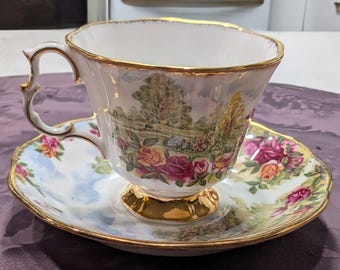 A Celebration Of The Old Country Roses Garden Royal Albert Rare Teacup & Saucer