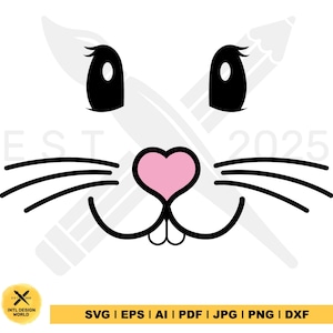 Bunny Face svg, Easter svg, Cute Easter svg, Cute Bunny Face svg, Bunny Face, Easter, Cut File, SVG, Printable Image, Iron On.