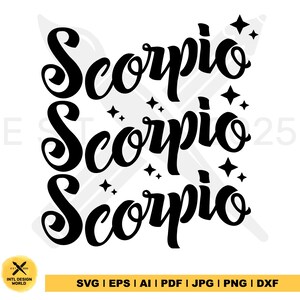 Scorpio SVG, Scorpio Astrological Sign, Digital Download, Horoscope SVG, Zodiac Signs SVG, Perfect for T-Shirts, Mugs, Birthday Decorations