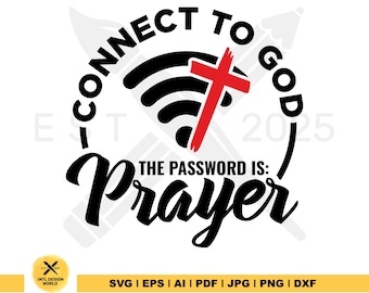 Oración para conectar con Dios SVG, Diseño de camiseta cristiana (Descarga digital)