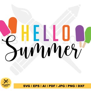 Hello Summer Svg, Welcome summer svg, Summer Sign svg, Hello Summer Popsicle svg, Summer svg, Front Door Sign svg, Files for cricut