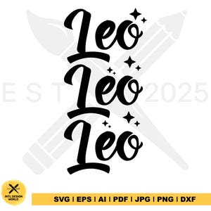 Leo SVG, Signo Astrológico Leo, Descarga Digital, Horóscopo SVG, Signos del Zodíaco SVG, Perfecto para Camisetas, Tazas y Decoraciones de Cumpleaños