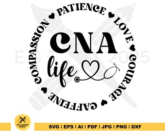 cna life svg, Registered Nurse svg, files for cricut, Nurse Shirt Design, nurse life svg, Instant Download, Nurse Graduation PNG