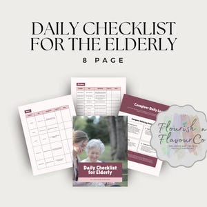 Daily Checklist for Elderly Printable Caregiver Log for Routine Personal and Medical Care