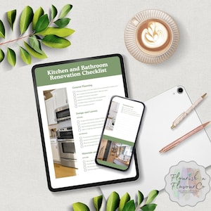Kitchen and Bathroom Renovation Checklist Printable Home Remodel Planning Guide Digital Download Organizer for DIY or Contractor Use
