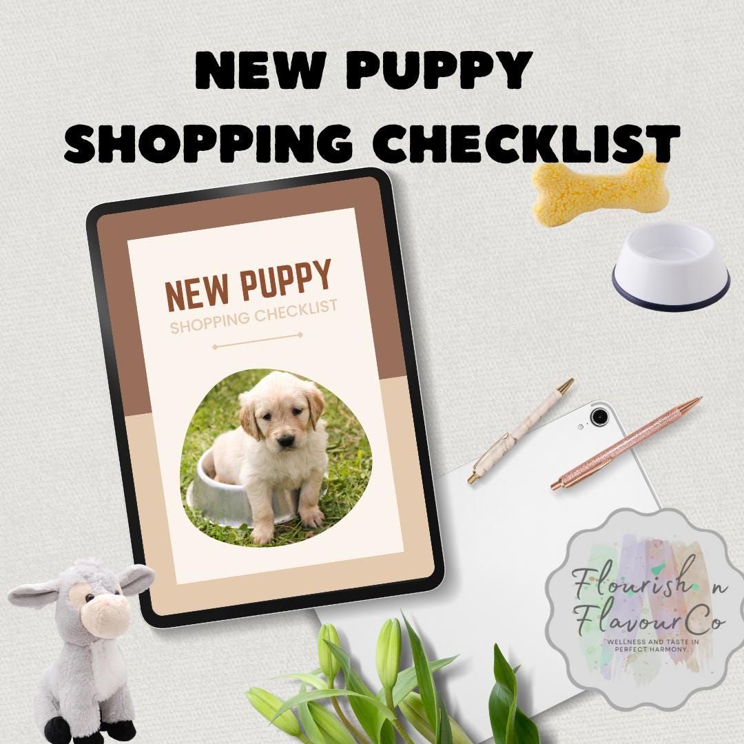 New Puppy Shopping Checklist Printable Pet Supplies Essentials for Dog ...