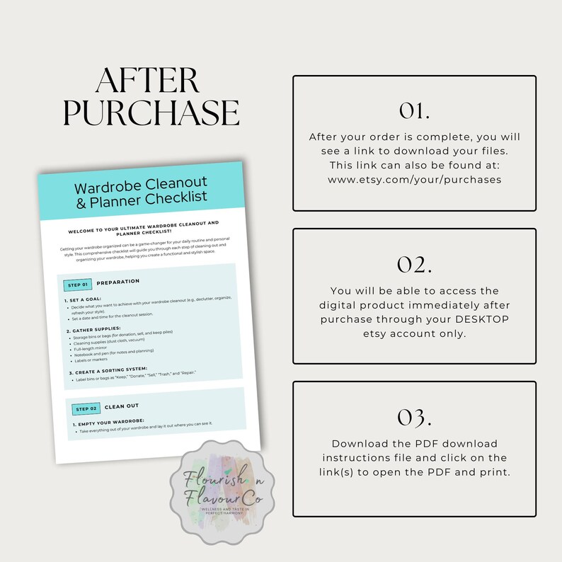 Wardrobe Cleanout Checklist Printable Planner Organize Clothes Capsule ...