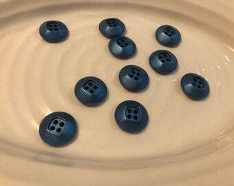 All the same - 10 vintage light blue 4 hole buttons