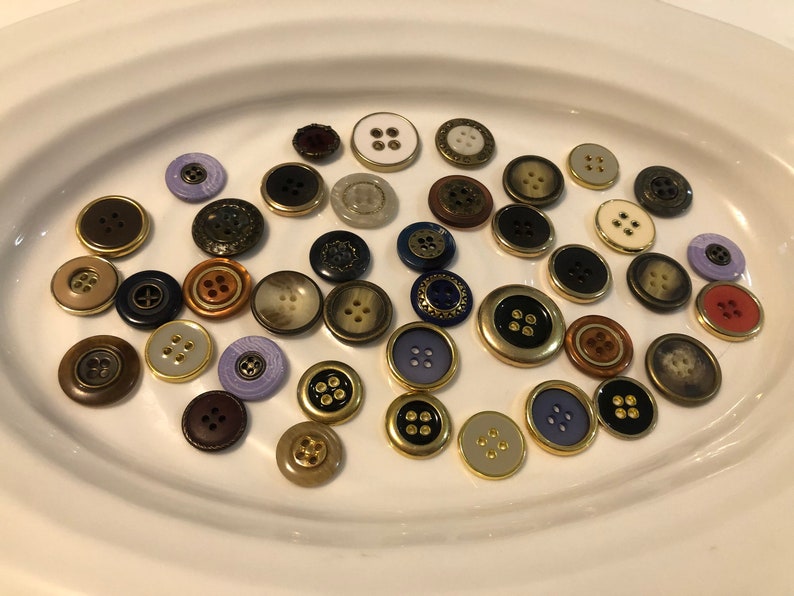 40 assorted gold with colours 4 hole buttons Gold Four Hole Buttons