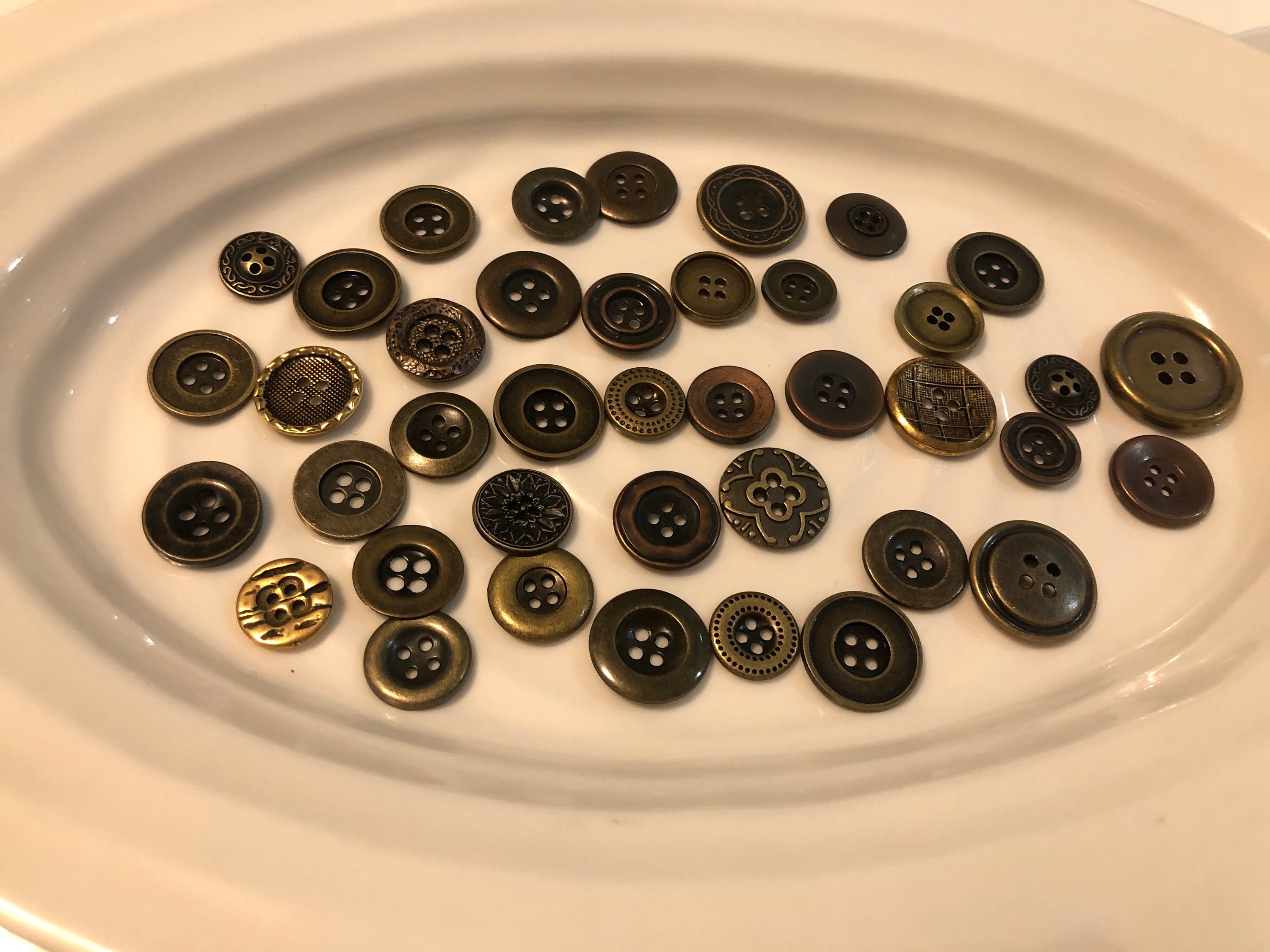 40 assorted gold with colours 4 hole buttons Gold Four Hole Buttons