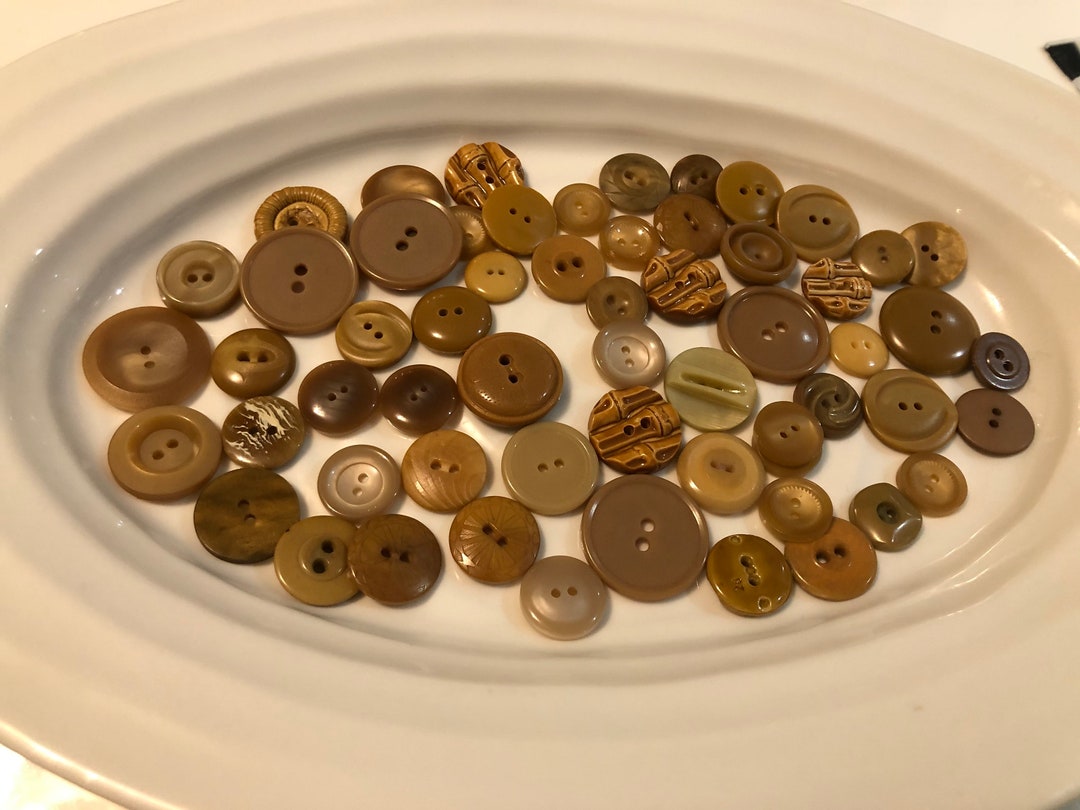 Lot De 20 Boutons Vintage Marron, Diamètre 22 Mm, 2 Trous, Petit Rebord
