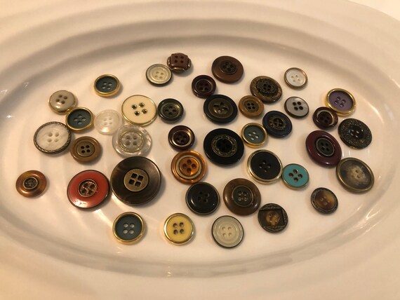 40 assorted gold with colours 4 hole buttons Gold Four Hole Buttons