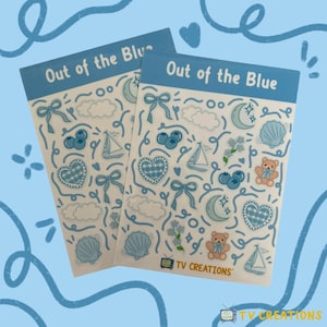 Aus heiterem Himmel Stickerbogen | blaue Küsten Aufkleber, Bullet Journal, Journaling, Scrapbooking, Schreibwaren, Planer