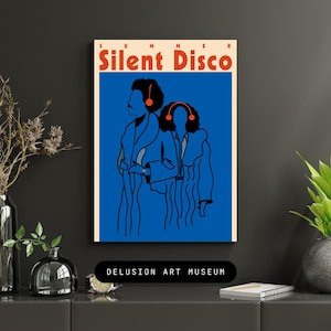 Silent Disco Print, Music Poster, Music Print, Music Lover, Birthday Gift, Housewarming Gift, Father Day Gift, Special Gift,Vintage Music