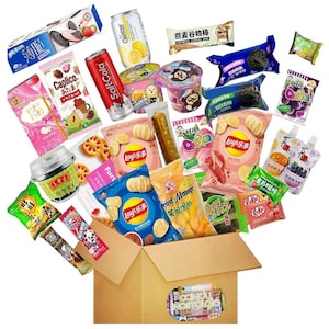 5 LBS. Exotic Asian Snack box!  hand picked and packed to make it super exciting! Each box contains 14 snacks including 2 drinks! Shop now