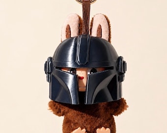 Mando Inspired Helmet for Keychain plush doll, Gift Box Included