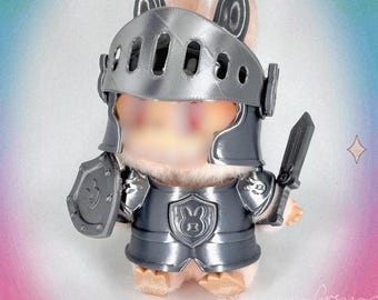 Knight Outfit Set for Keychain plush doll costume set: Helmet Armor Sword only | Free Gift Box Included