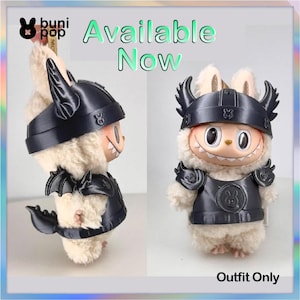 Set di costumi da drago LABUBU: armatura alata e casco per bambola di peluche da 17 cm