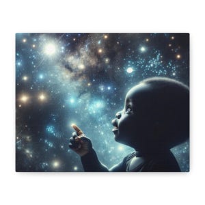 Cosmic Dreams Canvas Art, Inspiring Nursery Wall Decor, Children&#39;s Room Decor, Celestial Baby Art, Starry Night Art