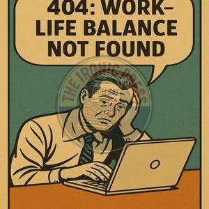 Sarcastic Work-Life Balance Reminder - Retro Poster Digital Download - Quirky Office Decor