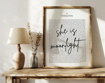 Quicksilver Book Quote | Kingfisher | Callie Hart | She is Moonlight | Anniversary Gift | Wedding Gift | Bookish | Smut | BookTok | Wall Art