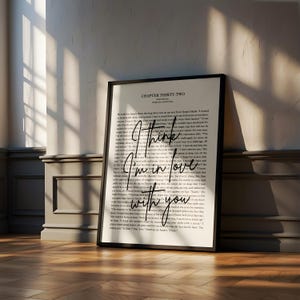 Vierte Flügel Zitat Poster | Digital |Ich glaube, ich bin in dich verliebt | Xaden Riorson | violettes Sorrengail | Rebecca Yarros | Wanddekoration | Bücherwurm
